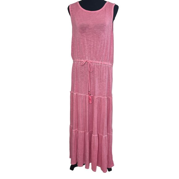 Knox Rose Dresses & Skirts - Knox Rose Scoop Back Tiered Maxi Pink Dress‎ Large